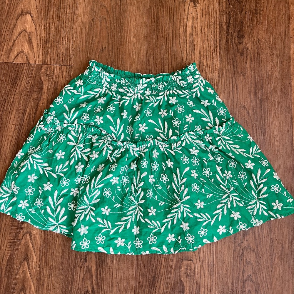 Draper James Green Ruffle Skirt